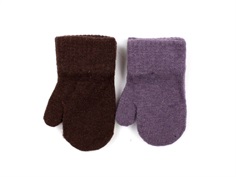 CeLaVi mittens knit misty rose/grey uld/nylon (2-pack)